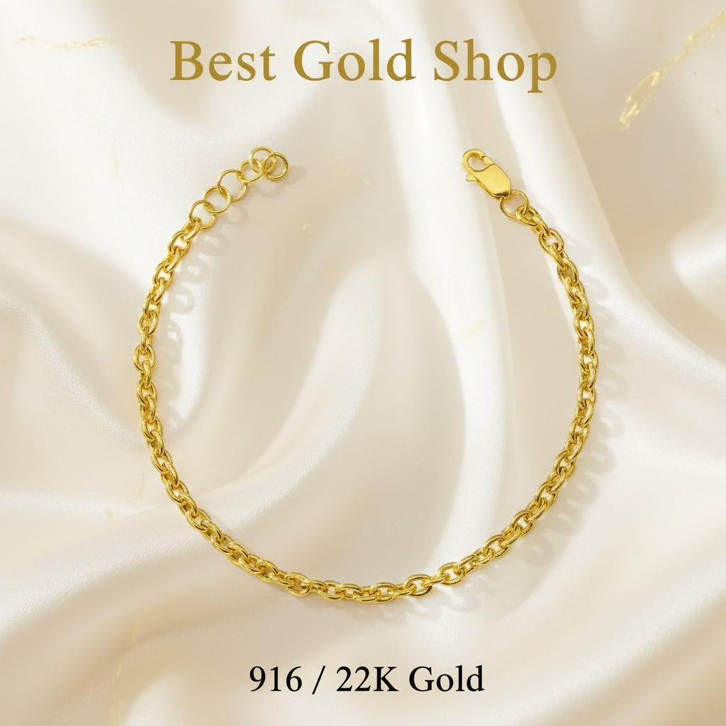 22k / 916 Gold Hollow Wan zi Bracelet by Best Gold ShopBraceletsBest Gold Shop