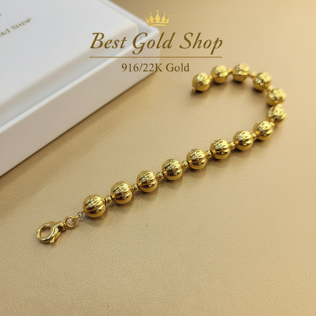 22k / 916 Gold Lantern Bracelet by Best Gold ShopBraceletsBest Gold Shop