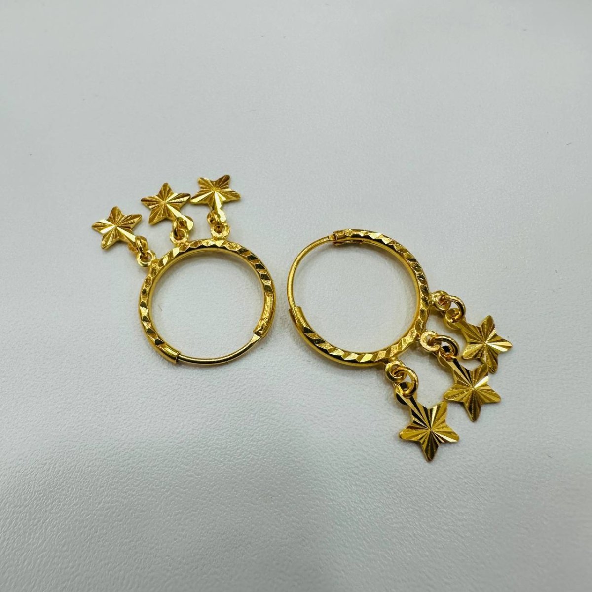 22k / 916 Gold Loop Dangling Star Earring by Best Gold ShopEarringsBest Gold Shop