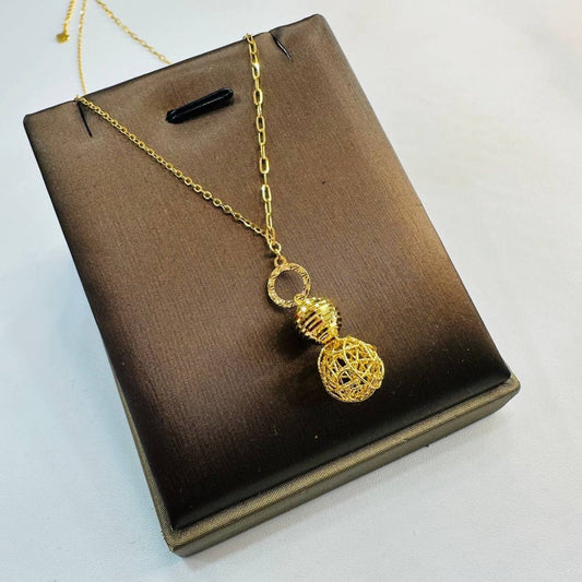 22k / 916 Gold Mesh and Disco Ball Necklace - Best Gold Shop 22k gold 22k gold necklace 916 gold Necklaces