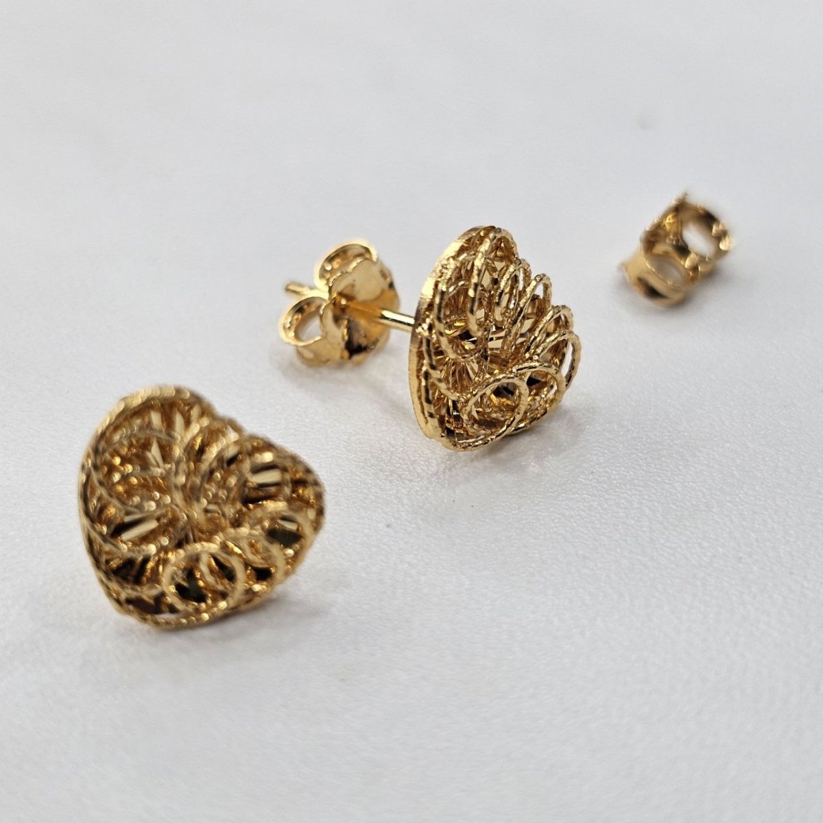 22k / 916 Gold Mesh Heart Earring - 22k gold 22k gold earring 916 gold Earrings