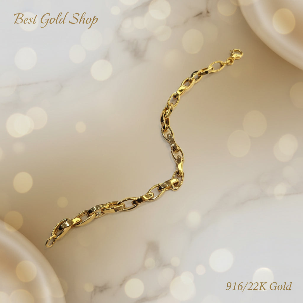 22k / 916 Gold Oval Anchor Bracelet by Best Gold ShopBraceletsBest Gold Shop