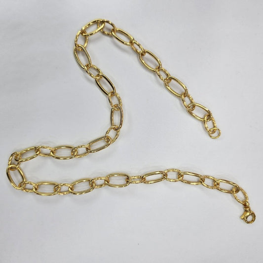 22k / 916 Gold Oval with twisted Link Necklace, Bold and Elegant - Best Gold Shop 22k gold 22k gold chain 22k gold necklace Necklaces