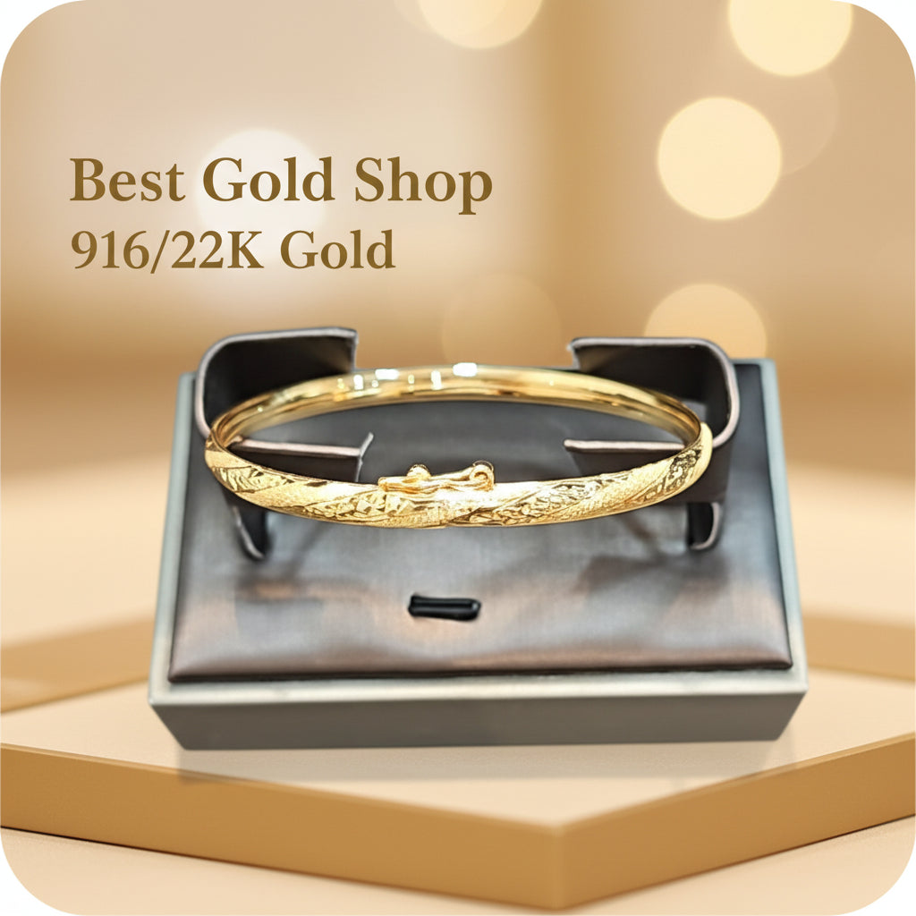 22k / 916 Gold Regal Bloom Gold Hollow Bangle by Best Gold ShopbangleBest Gold Shop