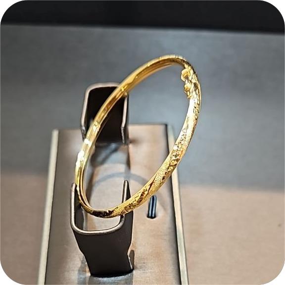 22k / 916 Gold Regal Bloom Gold Hollow Bangle by Best Gold Shop - 22k gold 22k gold bangle 916 gold bangle