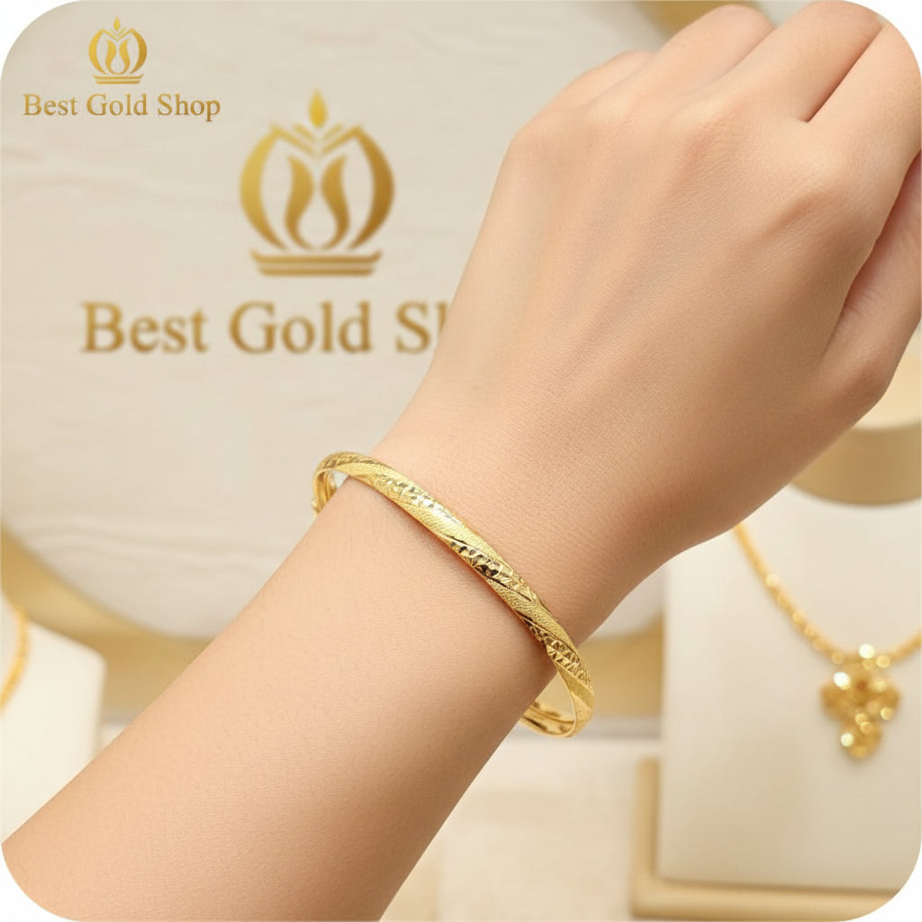 22k / 916 Gold Regal Bloom Gold Hollow Bangle by Best Gold ShopbangleBest Gold Shop