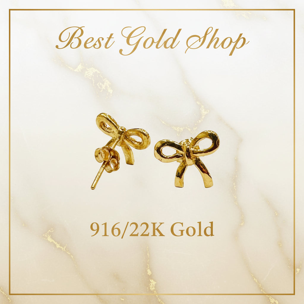 22k / 916 Gold Ribbon Earring by Best Gold ShopEarringsBest Gold Shop