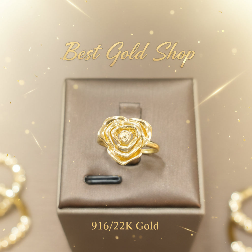 22k / 916 Gold Rose Ring by Best Gold ShopRingsBest Gold Shop