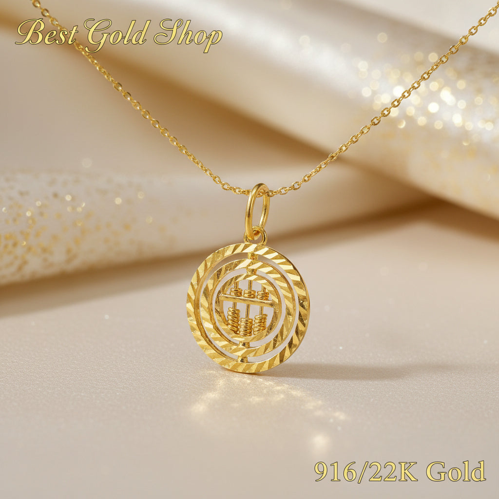22k / 916 Gold round abacus pendant by Best Gold ShopCharms & PendantsBest Gold Shop