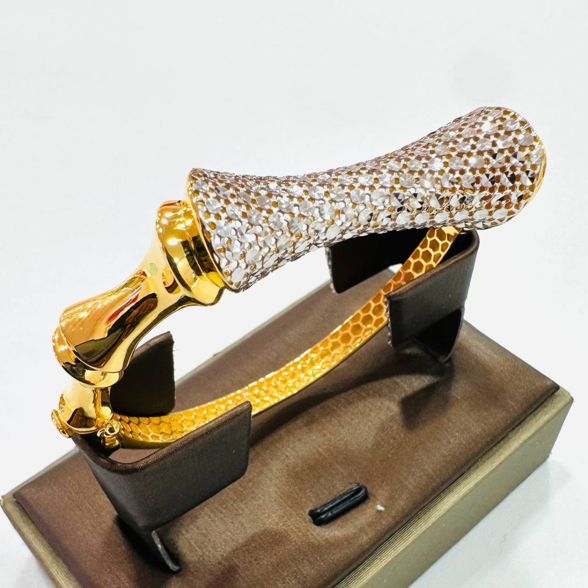 22K / 916 Gold Sculpted Bamboo Bangle – Bold Artistic Design - Best Gold Shop 22k gold 22k gold bangle 916 gold Bracelets