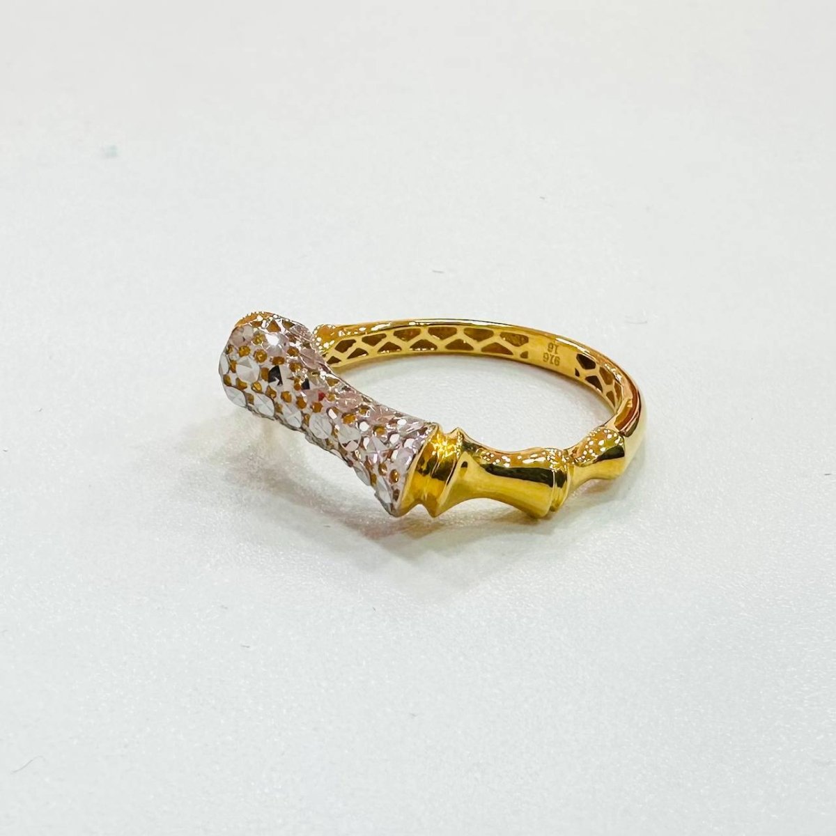 22K / 916 Gold Sculpted Bamboo Rings – Bold Artistic Design - Best Gold Shop 22k gold 22k gold ring 916 gold Rings
