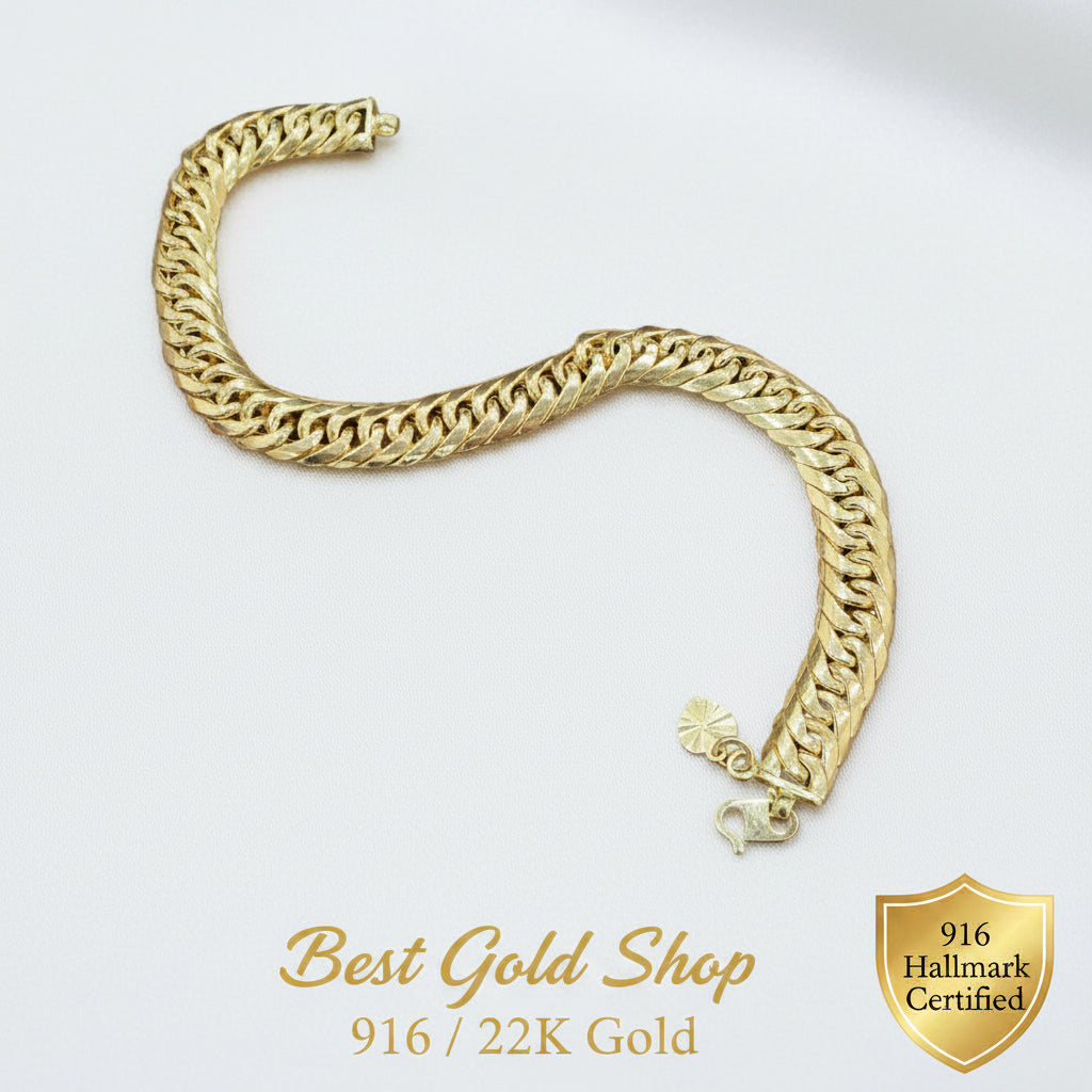 22k / 916 Gold Shiny Unisex Bracelet by Best Gold Shop916 goldBest Gold Shop