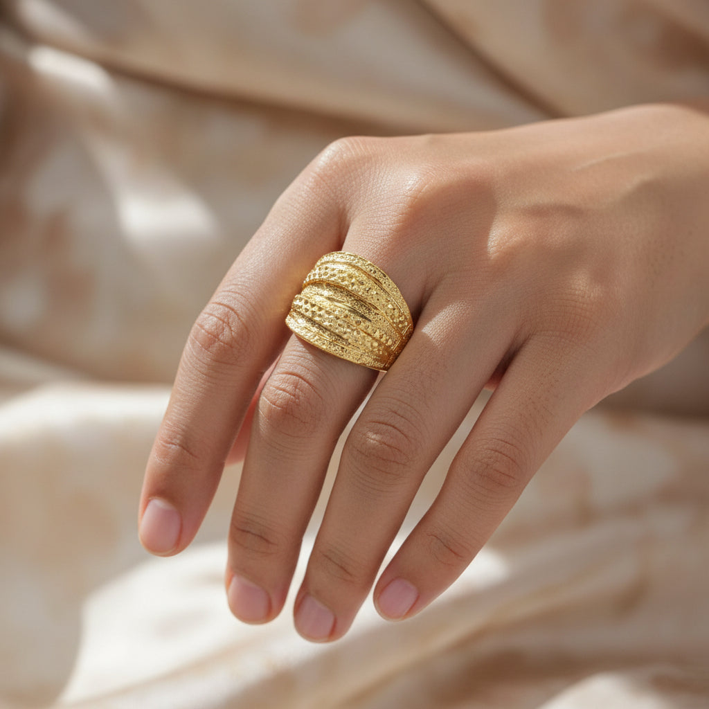 22K / 916 Gold Significant Ring with full Round Design - 22k gold 22k gold ring 916 gold Rings