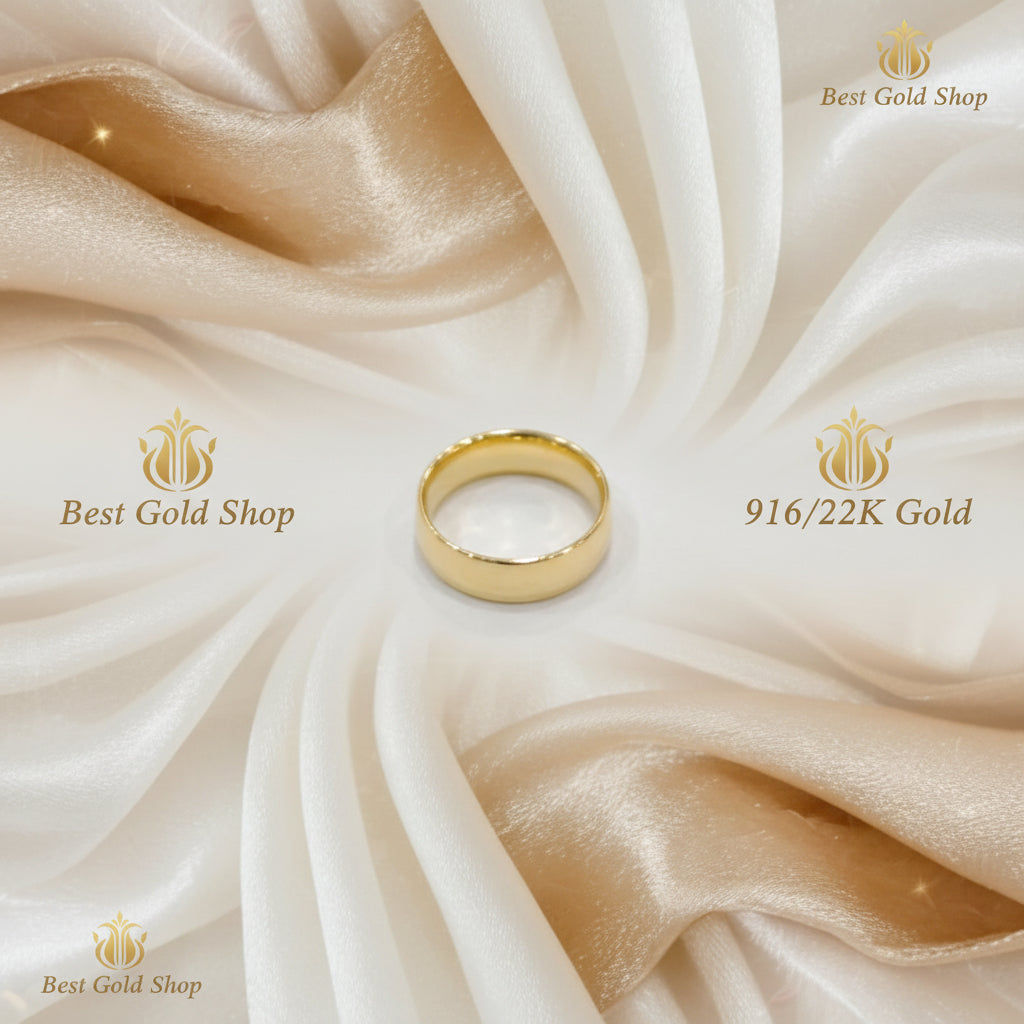 22K / 916 Gold Simple Shiny Design Ring V5 by Best Gold ShopBest Gold Shop