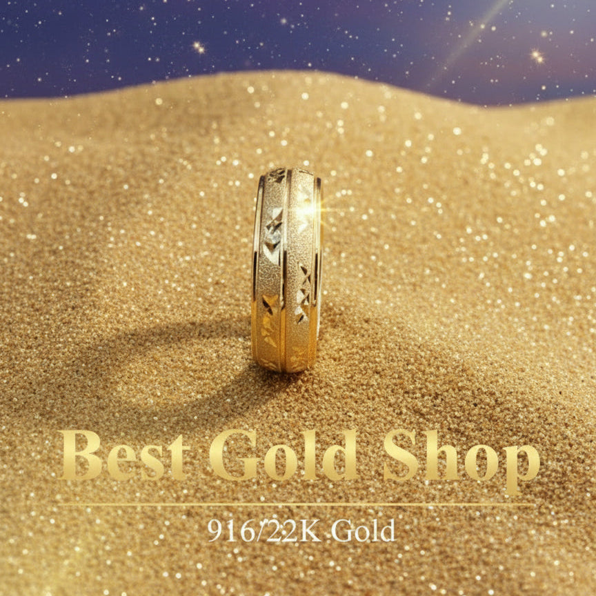 22k / 916 Gold Slim Hollow Ring V3RingsBest Gold Shop