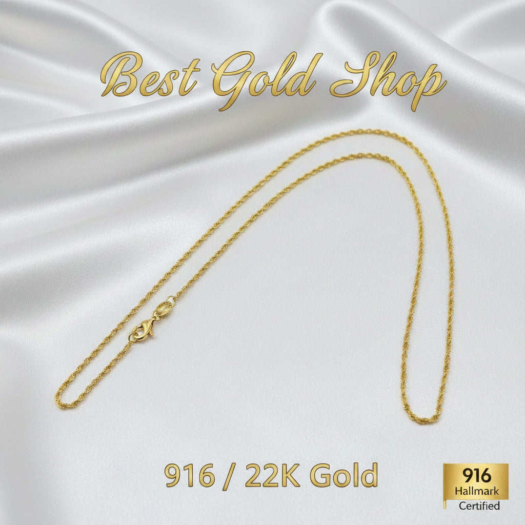 916 gold slim sunflower-link necklace by Best Gold Shop