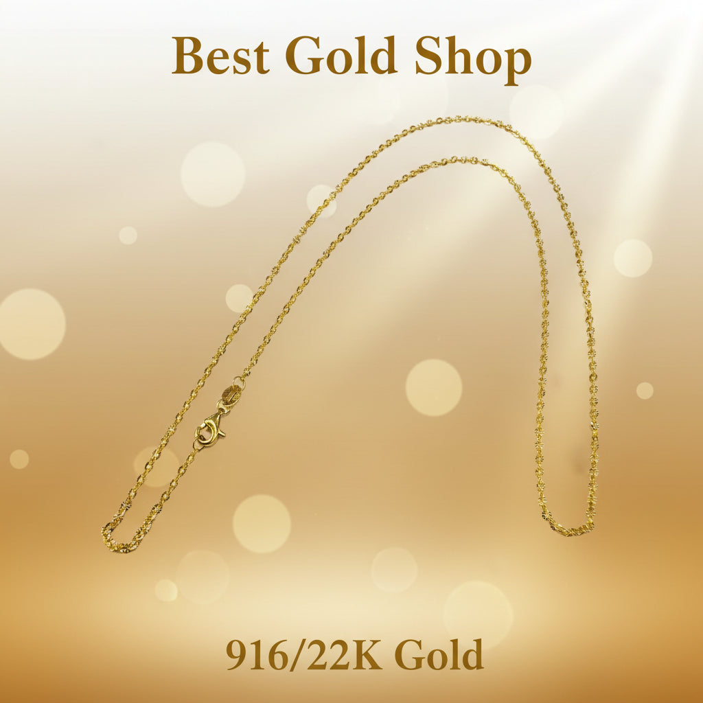 22K / 916 Gold Slim Sunflower Necklace by Best Gold ShopNecklacesBest Gold Shop