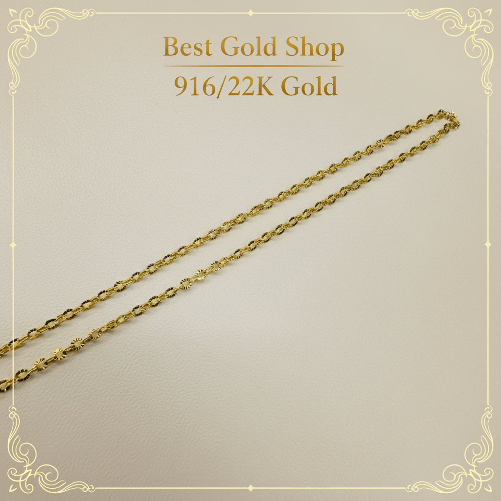 22K / 916 Gold Slim Sunflower Necklace by Best Gold ShopNecklacesBest Gold Shop