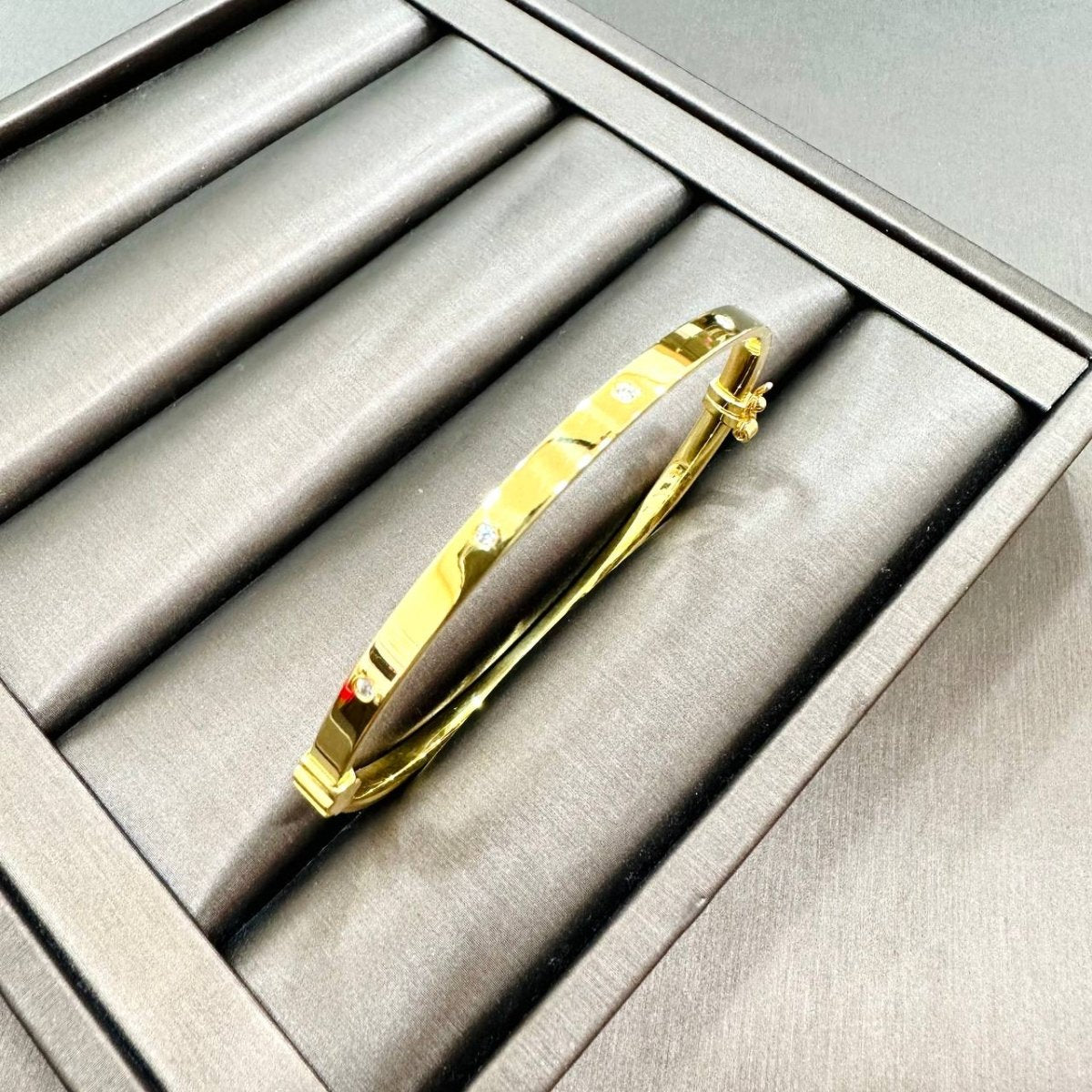 22k / 916 Gold Small Crystal Slim Bangle by Best Gold ShopBraceletsBest Gold Shop