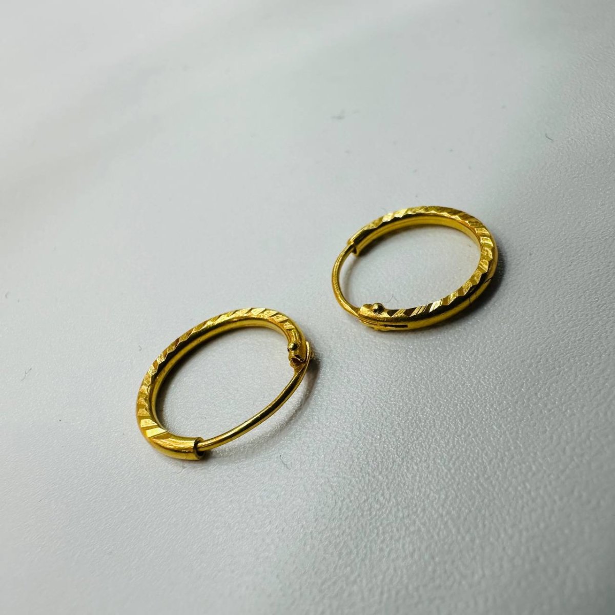 22K / 916 Gold Smooth with Cutting Edge Loop Earring by Best Gold Shop - 22k gold 22k gold earring 916 gold Earrings