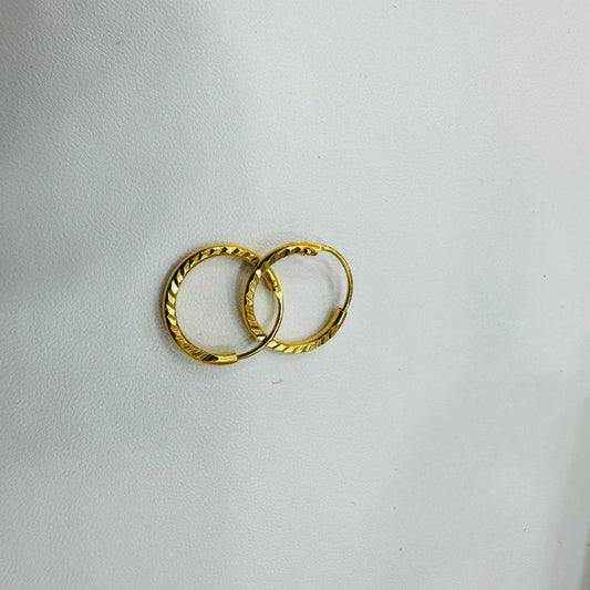 22K / 916 Gold Smooth with Cutting Edge Loop Earring by Best Gold Shop - Best Gold Shop 22k gold 22k gold earring 916 gold Earrings