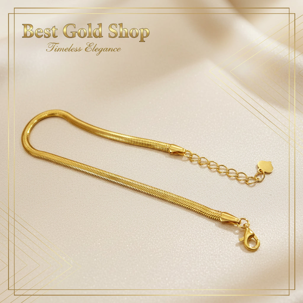 22K / 916 Gold Snake Shiny Bracelet V2BraceletsBest Gold Shop