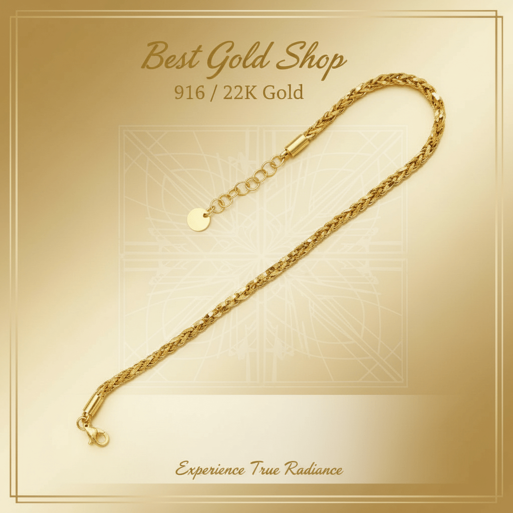 22K / 916 Gold Solid Spike Bracelet With Extension and Diamond CuttingBraceletsBest Gold Shop