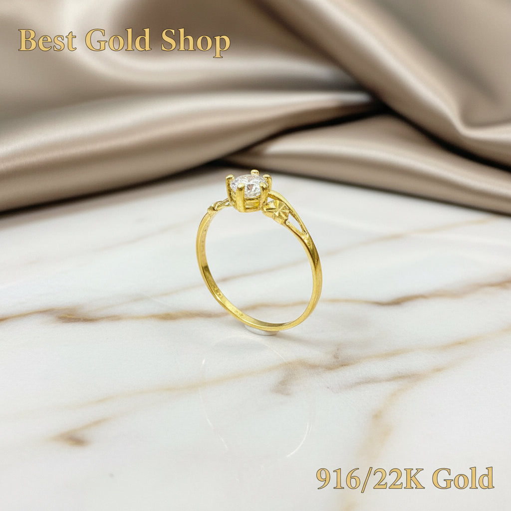 22k / 916 gold solitaire ring V2 by Best Gold ShopRingsBest Gold Shop