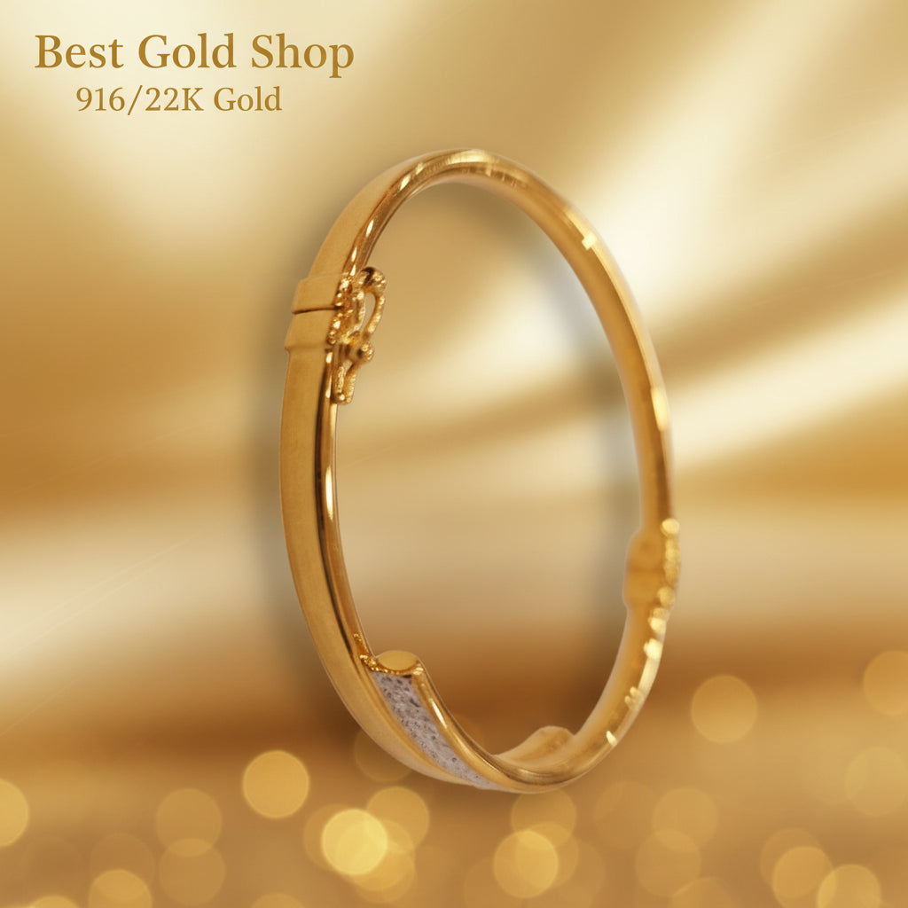 22k / 916 Gold Sparkling Dual Row Bangle Dual ToneBraceletsBest Gold Shop