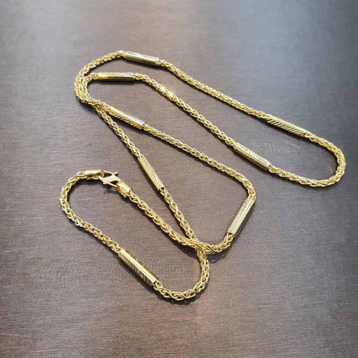 22K / 916 Gold Spike with Tube Necklace by Best Gold Shop - 22k gold 22k gold chain 22k gold necklace Necklaces