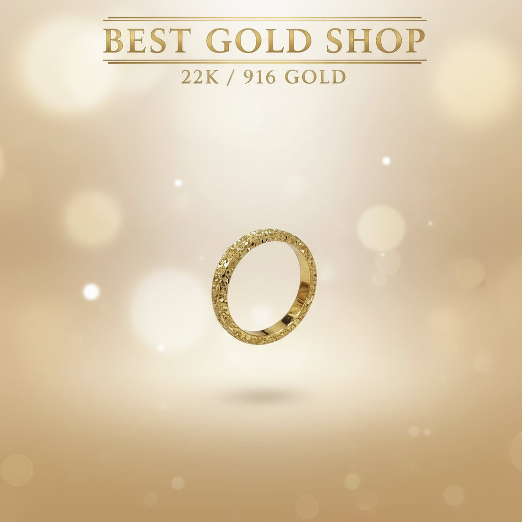 22k / 916 Gold sui Sui Bing Crush Ring 3 side shinyRingsBest Gold Shop