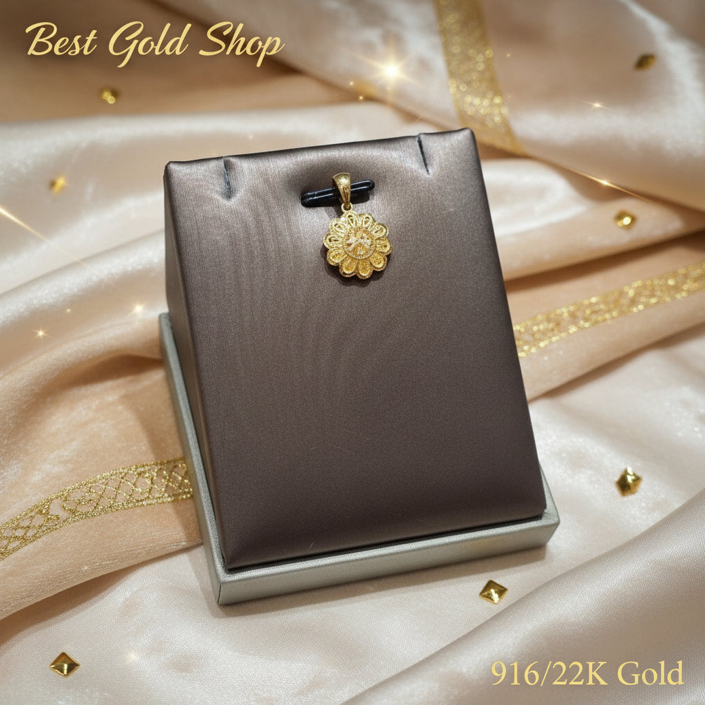 22k / 916 Gold Sunflower Pendant by Best Gold ShopCharms & PendantsBest Gold Shop