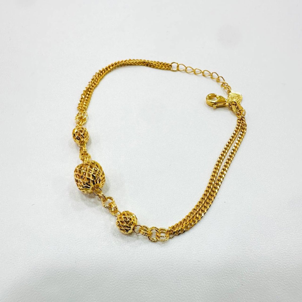 22k / 916 Gold Triple Ball Bracelet - Bold and Simple - Best Gold Shop 22k gold 22k gold bracelet 916 gold Bracelets