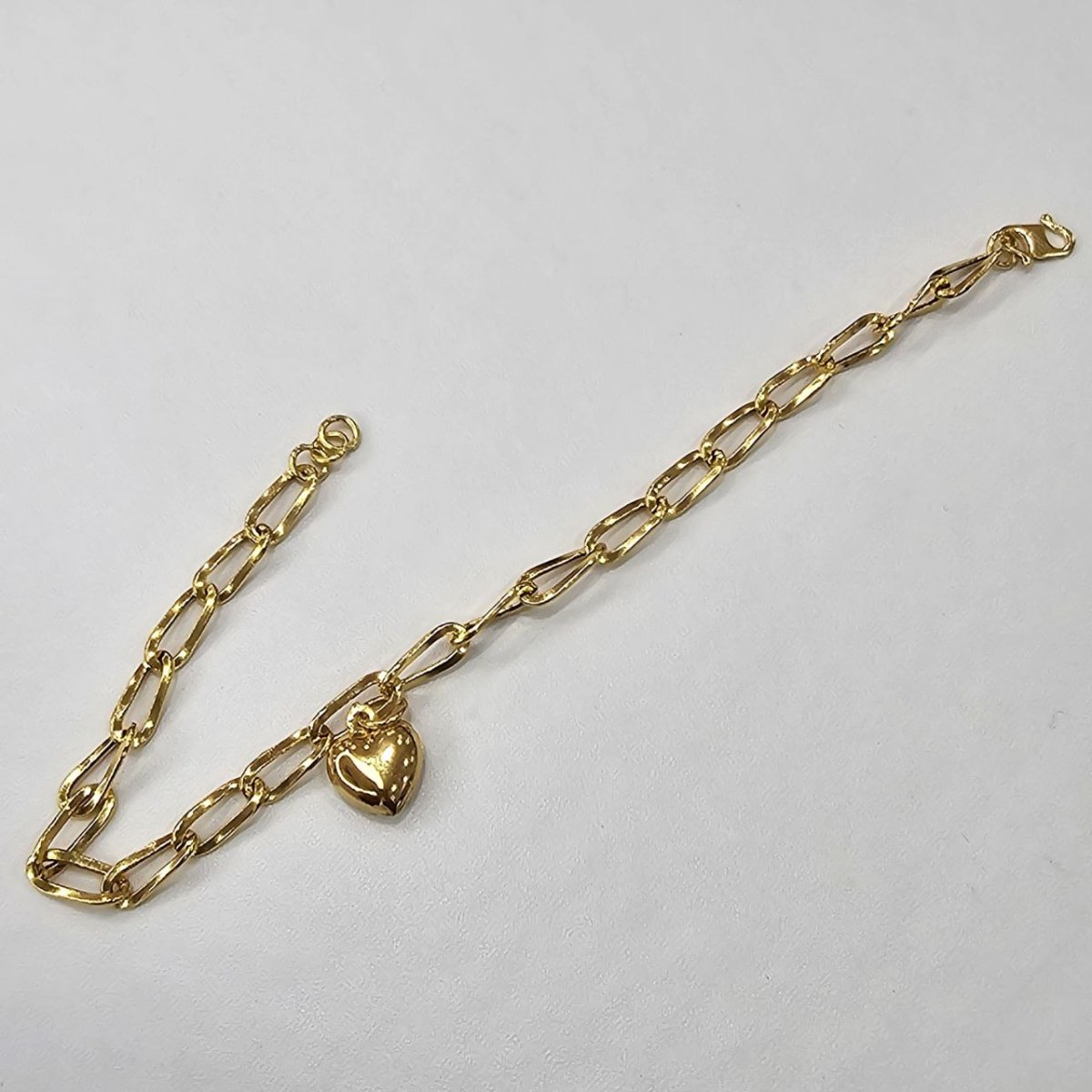 22k / 916 Gold Twisted Anchor Bracelet with Dangling Heart - 22k gold 22k gold bracelet 916 gold Bracelets