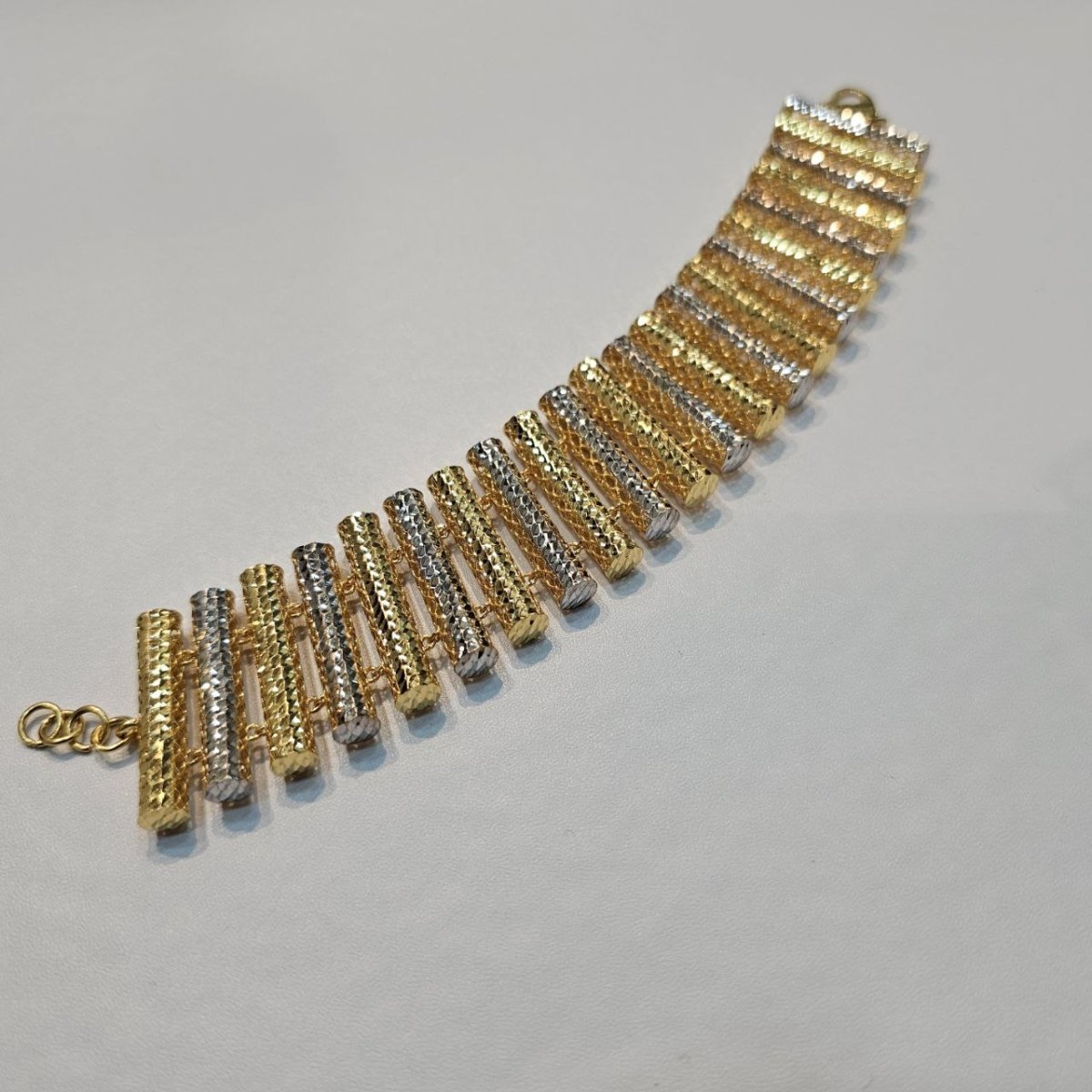 22k / 916 Gold Two - Tone Elegance Railway Bracelet - Best Gold Shop 22k gold 22k gold bracelet 916 gold Bracelets