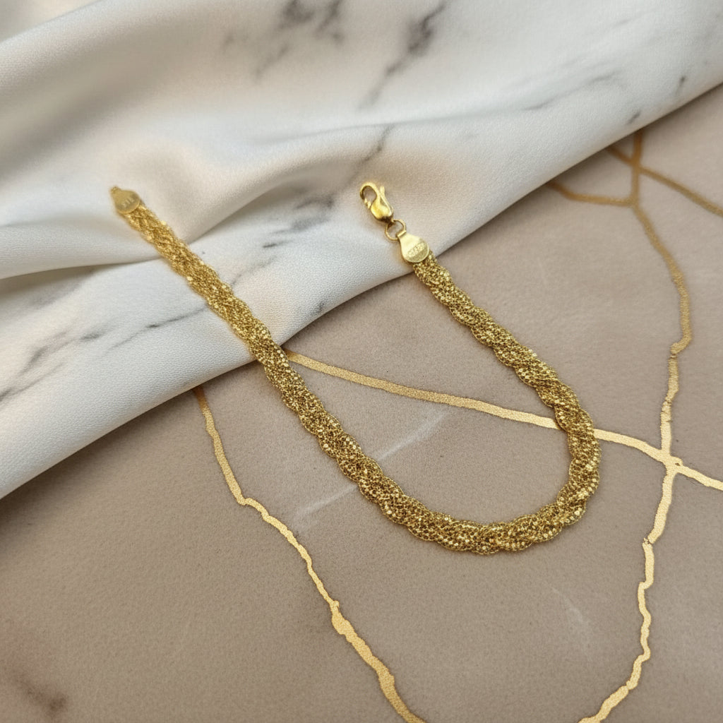 22k / 916 Gold Wave Braided Bracelet by Best Gold ShopBraceletsBest Gold Shop