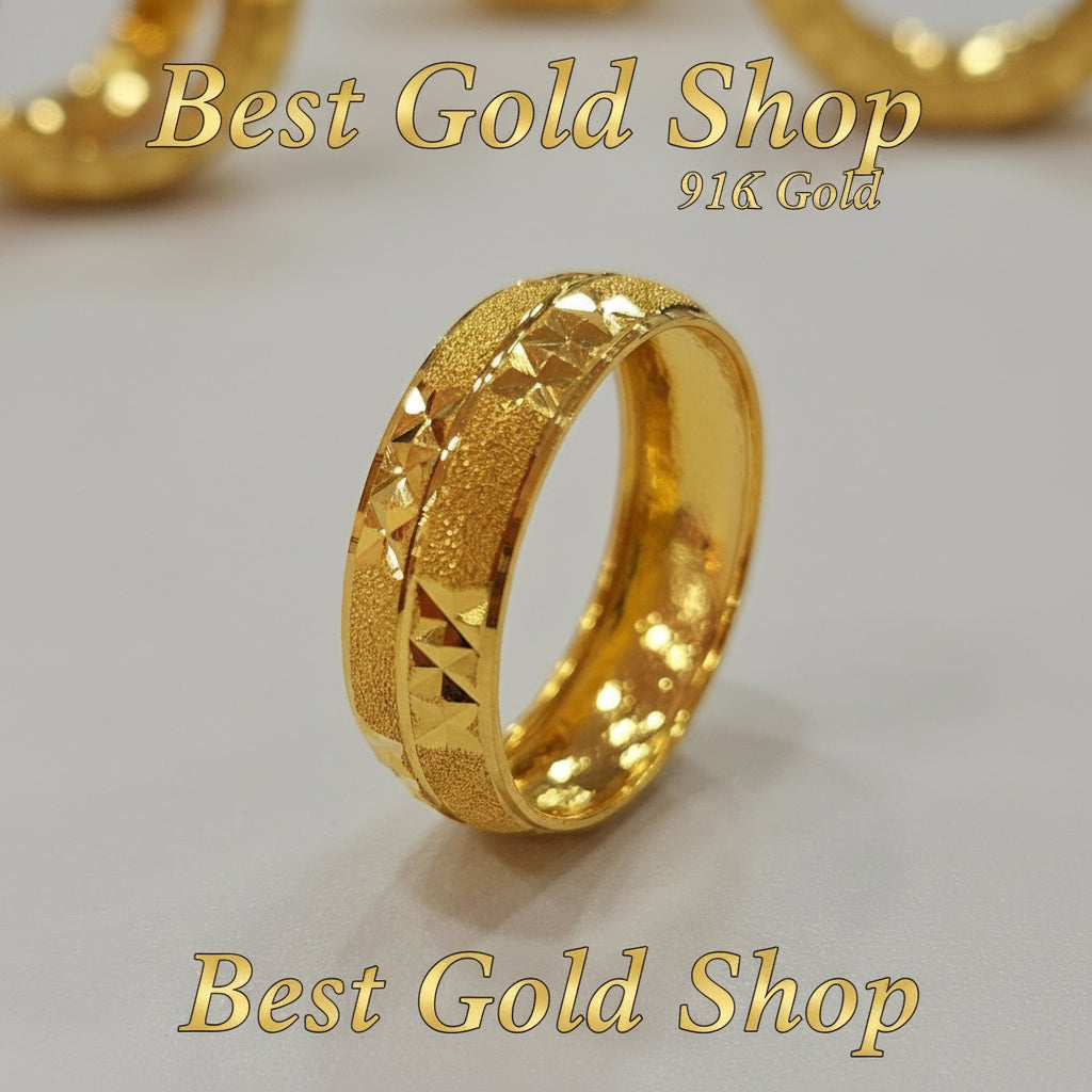 916 Gold Wide Hollow Ring Design 5 by Best Gold ShopRingsBest Gold Shop