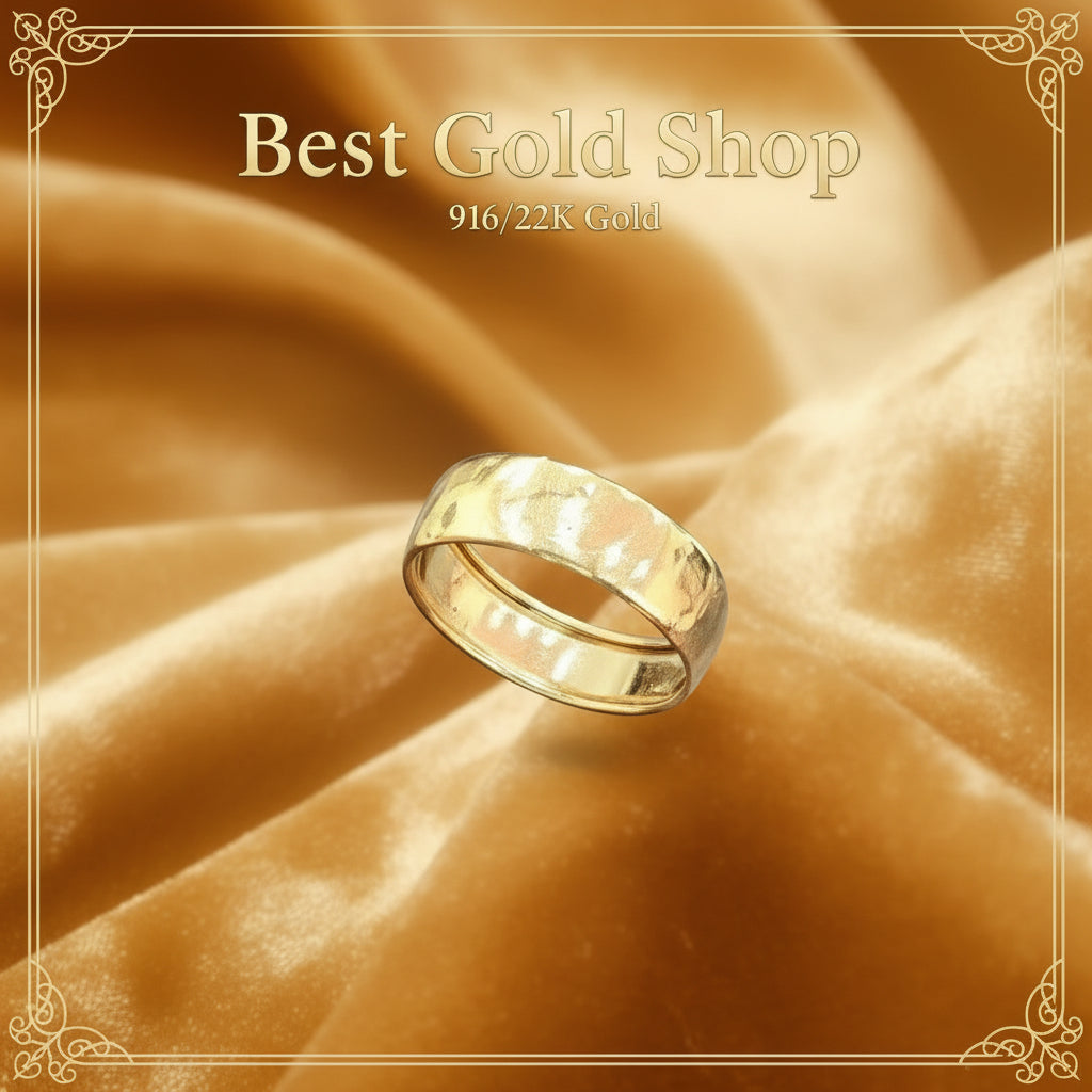 22k / 916 Gold Wider Shiny Hollow Ring by Best Gold ShopRingsBest Gold Shop