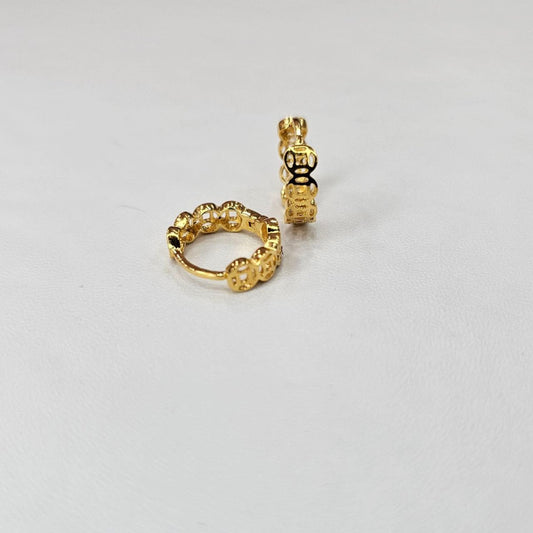 22K / 916 Small Loop Design Earring Cute and Elegant - Best Gold Shop 22k gold 22k gold earring 916 gold Earrings