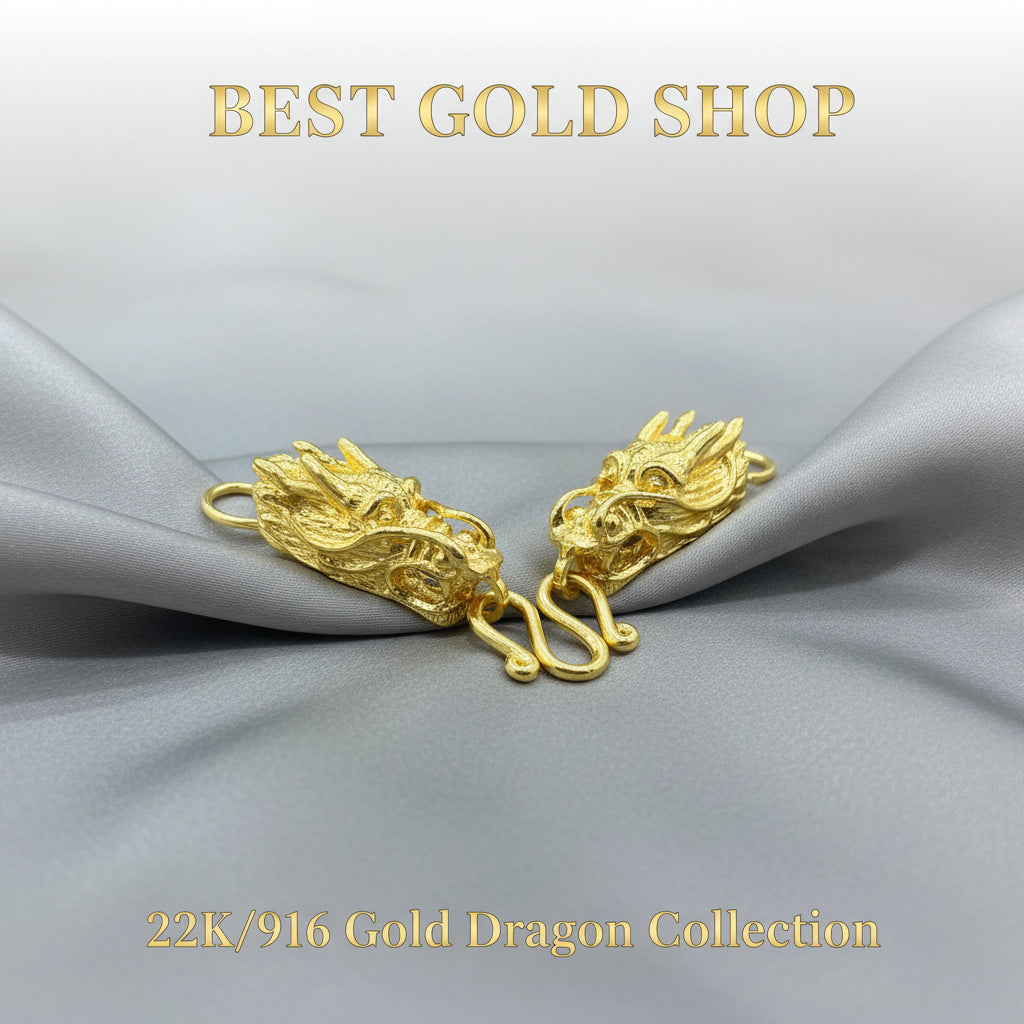 22k / 96 Gold Dragon Head W Hook by Best Gold ShopCharms & PendantsBest Gold Shop