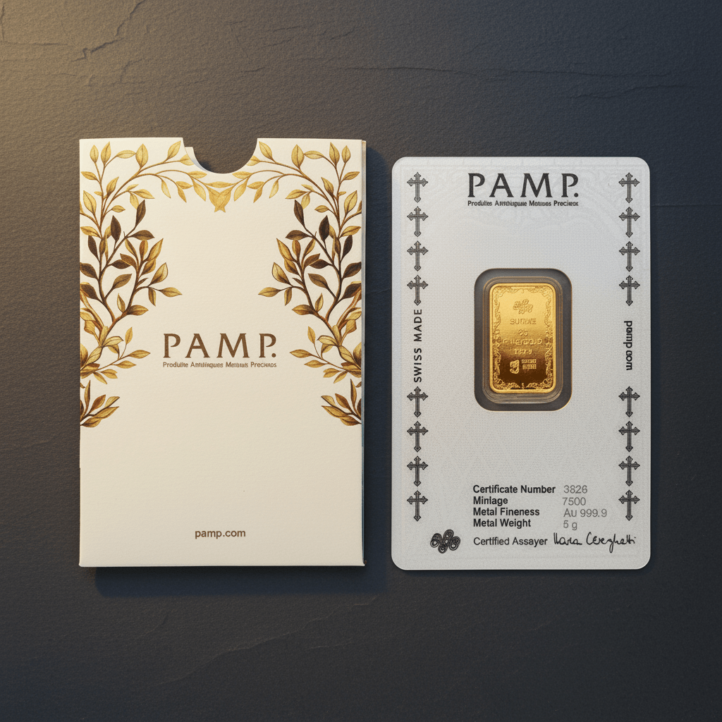 24k 5 Grams Cross P.A.M.P Gold BarbullionBest Gold Shop