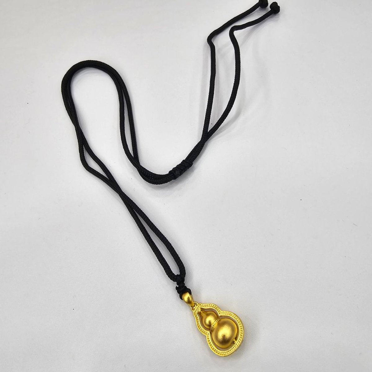 24K / 999 Gold Bottle Gourd Pendant with Black String - Best Gold Shop 24k gold 24k gold Pendant 999 gold Charms & Pendants