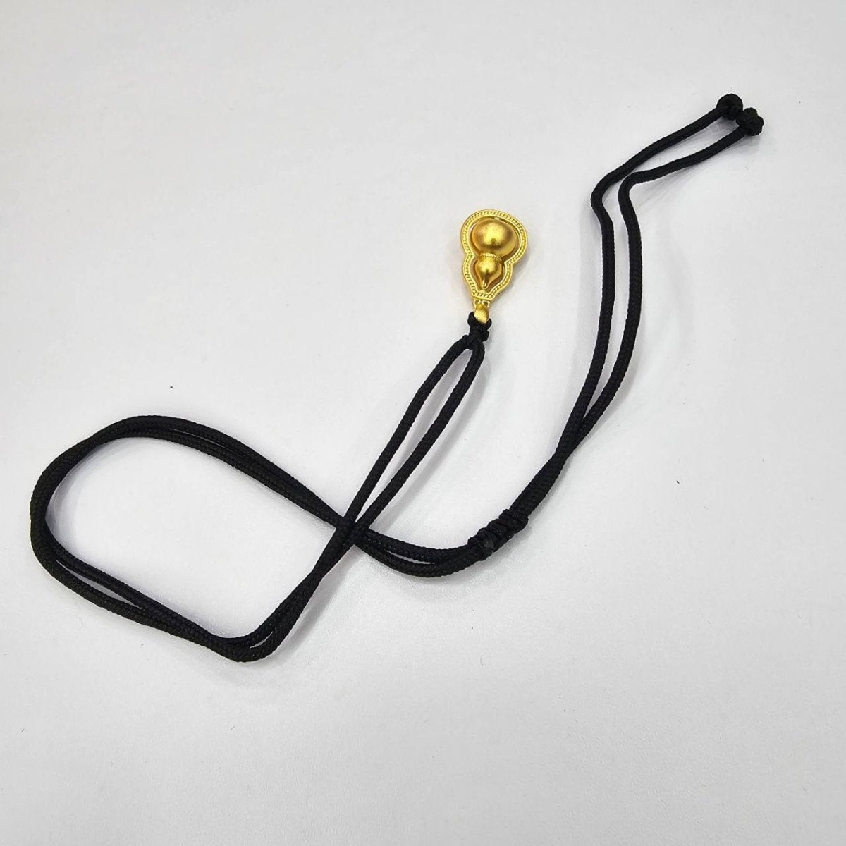 24K / 999 Gold Bottle Gourd Pendant with Black String - Best Gold Shop 24k gold 24k gold Pendant 999 gold Charms & Pendants