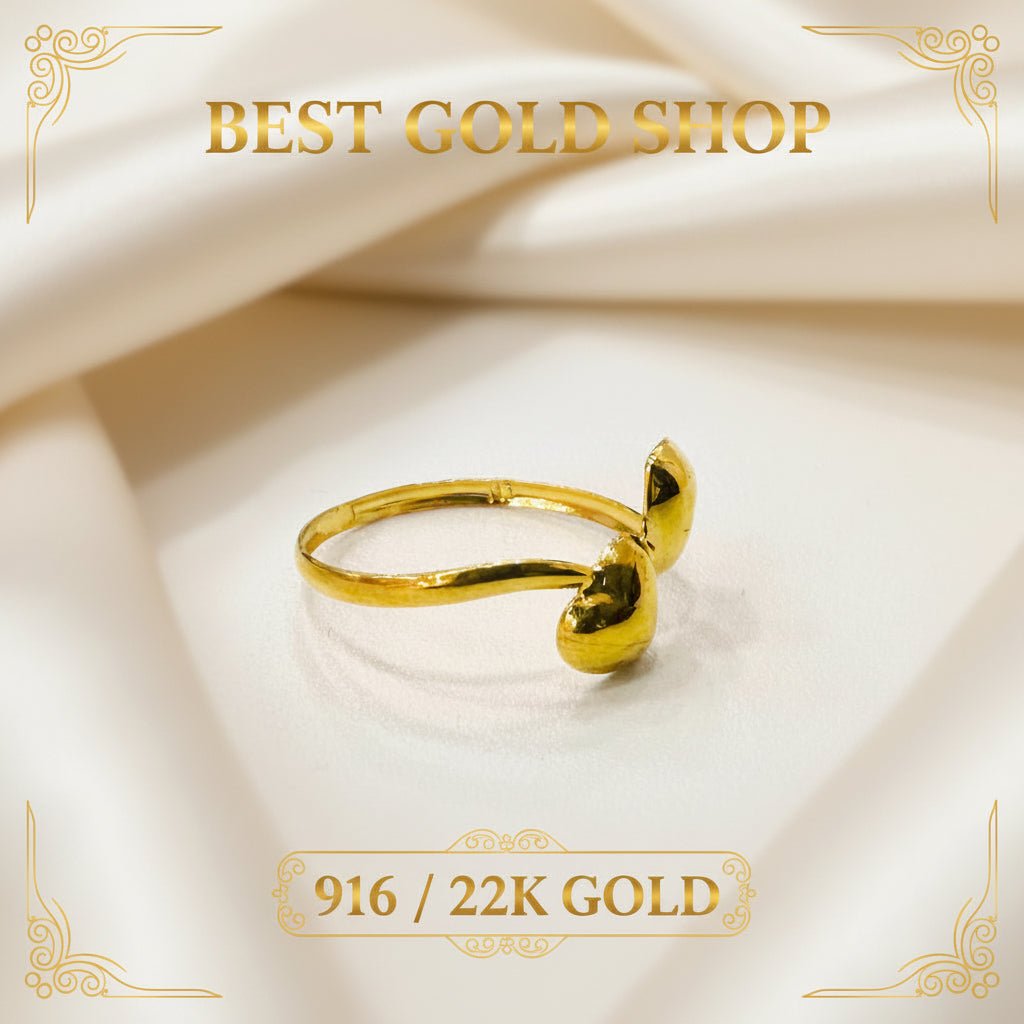 916 / 22K Gold Double Heart Ring – Design 2RingsBest Gold Shop