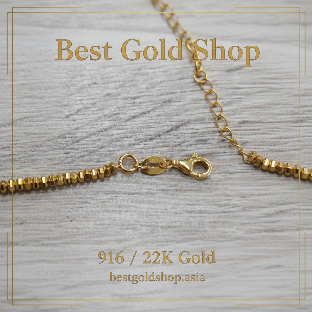 916 Gold Bead Cutting Bangle with extension Design 2BraceletsBest Gold Shop