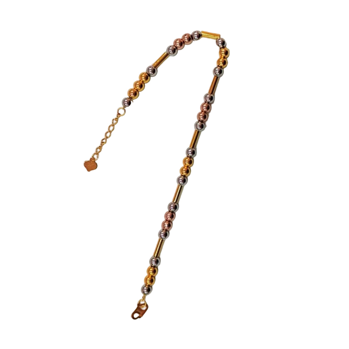 916 Gold Beads with Bar Bracelet – 2 OR 3 Tone DesignBraceletsBest Gold Shop