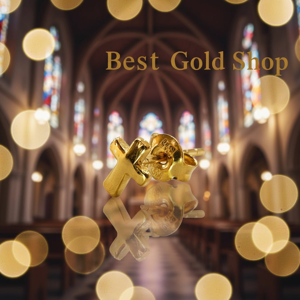 916 Gold Cross Earring Petite sizeEarringsBest Gold Shop