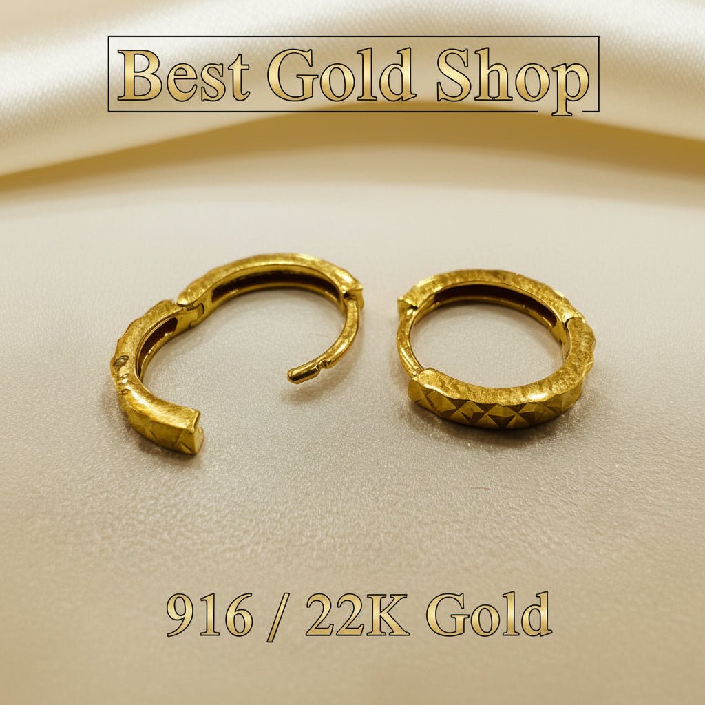 916 Gold Cutting Clip Earring Italy DesignEarringsBest Gold Shop