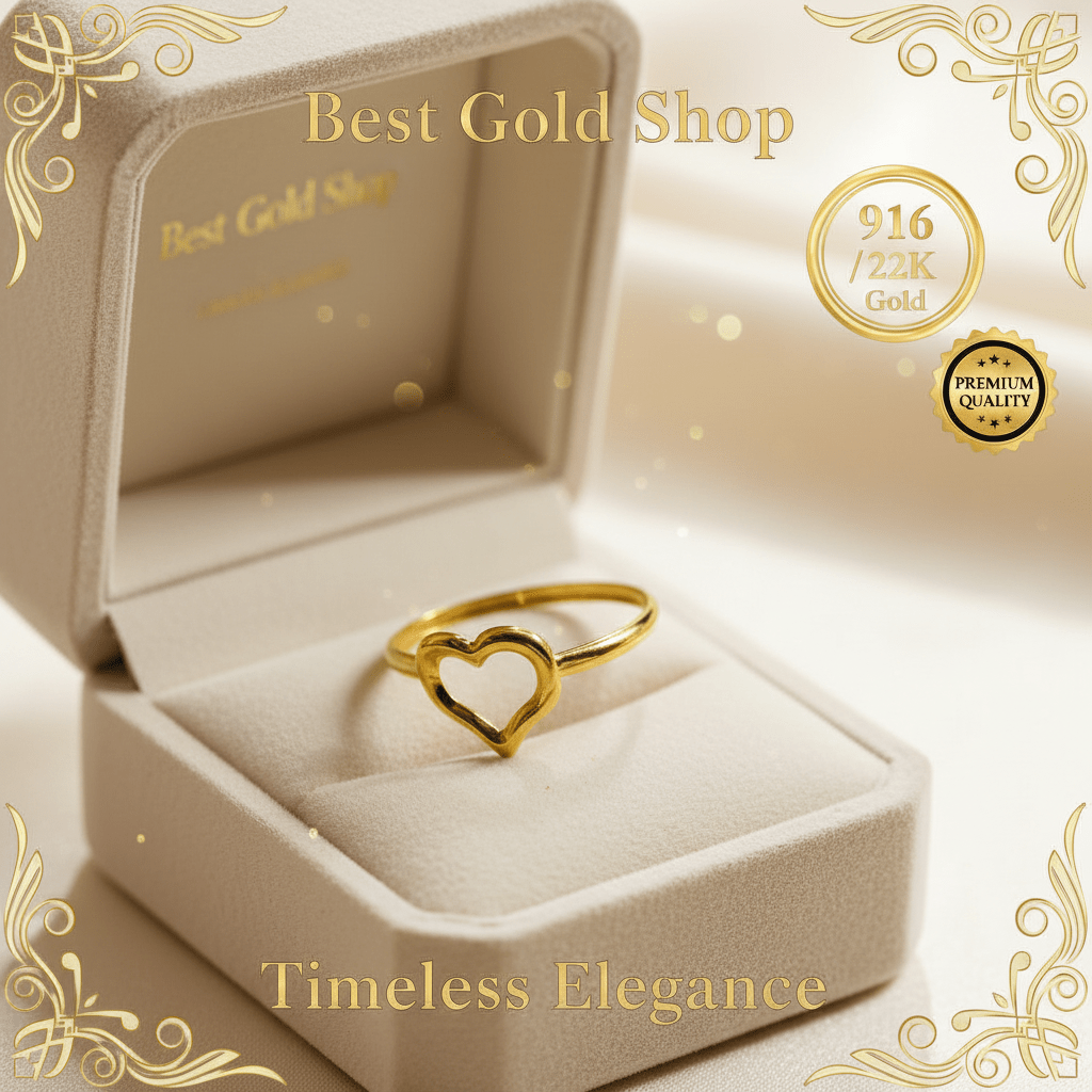 916 Gold Dainty Single Heart RingRingsBest Gold Shop