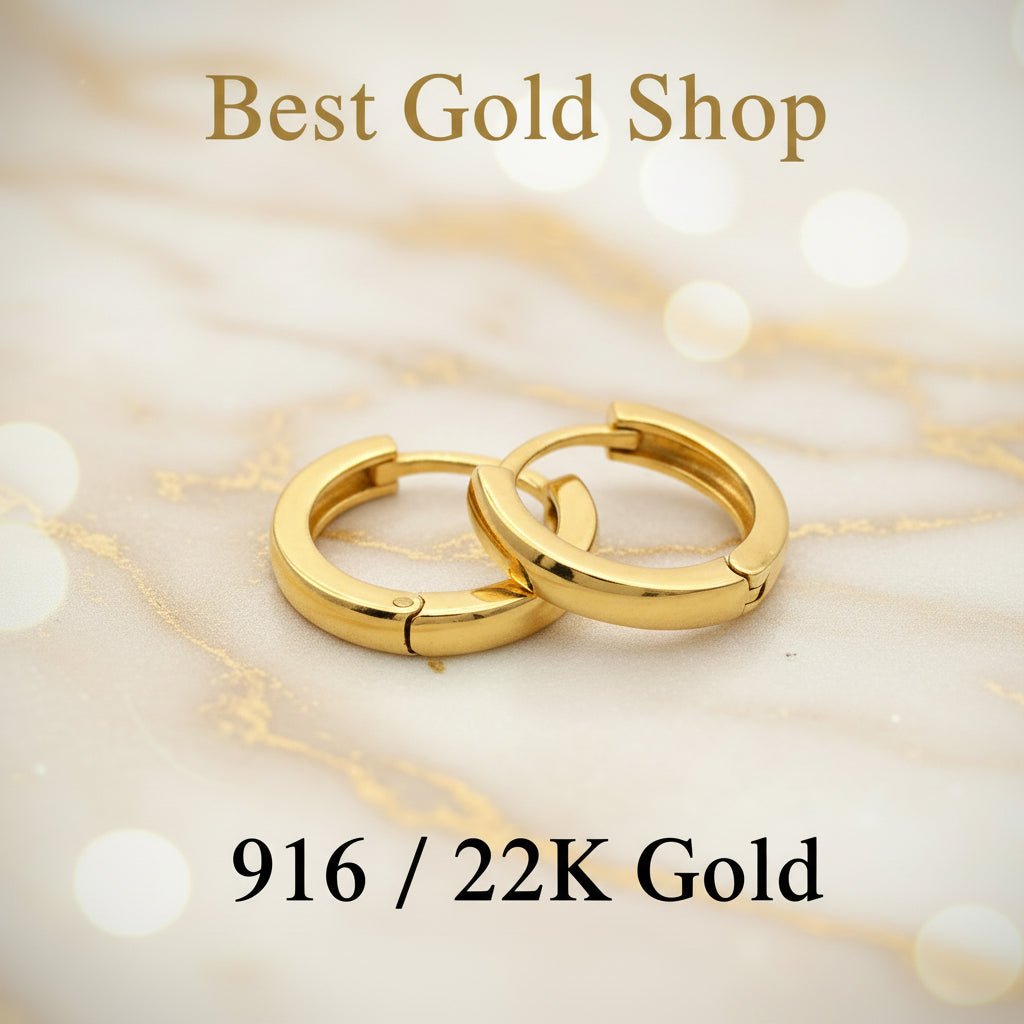 916 Gold Loop Shiny Earring Italy FinishEarringsBest Gold Shop